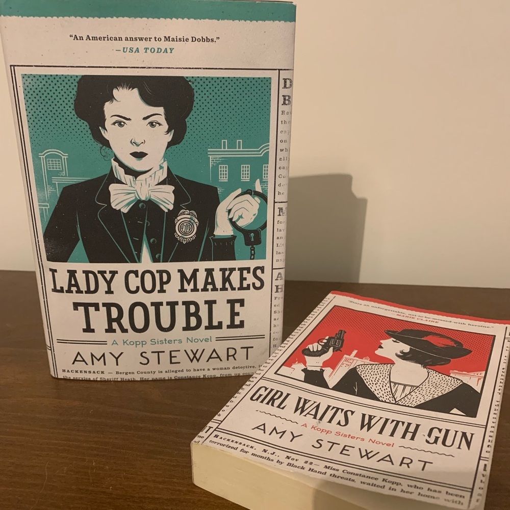 Mystery book bundle Lady cop makes trouble Knopp Sisters series by Amy Stewart